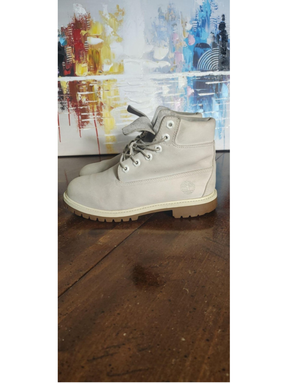 Timberland Ankle Boots Mens Size 5 Gray Nubuck Insulated Combat Workwear